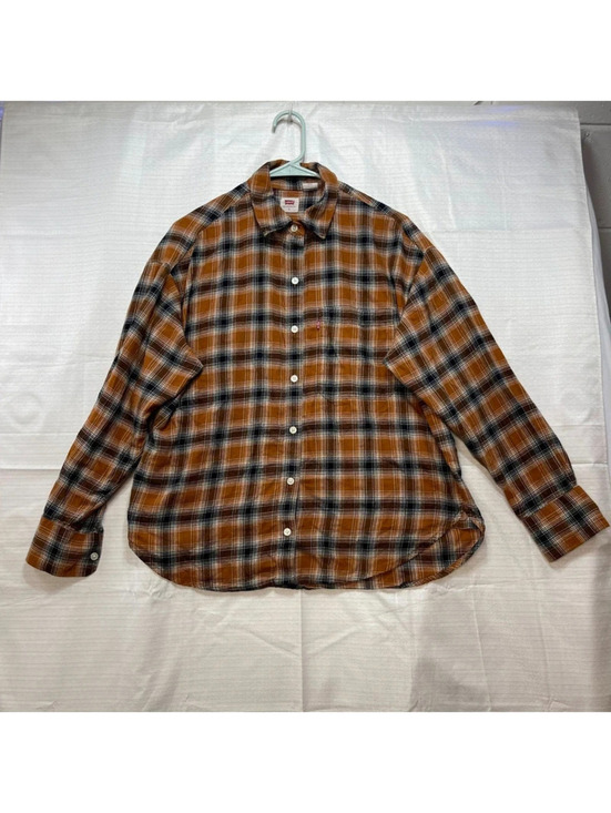 Levi's Tops - Levi's Women's Plaid Button Front Shirt Brown Black 100% Cotton Small